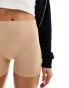 Pieces seamless mini legging shorts in beige