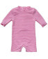ფოტო #1 პროდუქტის Baby Girls Raspberry Stripe 3/4 Sleeve Sunsuit