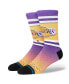 ფოტო #1 პროდუქტის Men's Los Angeles Lakers Hardwood Classics Fader Collection Crew Socks