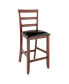 Simone 2-Piece Wood Cushion Ladder-Back Counter Stool Set