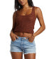 ფოტო #1 პროდუქტის Juniors' Hot Shot Cotton Crochet Sleeveless Tank Top