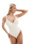 Фото #7 товара ASOS DESIGN Fuller Bust Emily rib underwired swimsuit in ecru