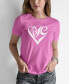 ფოტო #1 პროდუქტის Women's Word Art Script Love Heart T-shirt