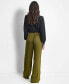 Women's Glazed High Rise Seamed-Cuff Wide-Leg Pants