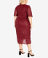 Фото #4 товара Plus Size Naomi Sequin Wrap Midi Dress