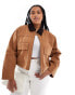 Фото #1 товара ASOS DESIGN Curve cropped pocket canvas jacket in toffee