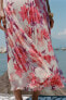 Фото #2 товара Плиссированная юбка миди с цветочным принтом и блестящей нитью ZARA