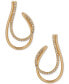 ფოტო #1 პროდუქტის Gold-Tone Double-Row Crystal Hoop Earrings, 1-2/5"