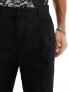 New Look linen blend trousers in black