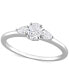 ფოტო #1 პროდუქტის Diamond Oval- & Pear-Cut Three Stone Engagement Ring (1/2 ct. t.w.) in 14k White Gold