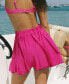 Women's Hot Pink Ruffled Flare Shorts