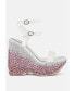 Фото #1 товара richness rhinestones embellished ultra high wedge sandals