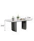 Фото #7 товара 0.47" Thick Sintered Stone Composite Tempered Glass Top Dining Table With Stainless Steel Base