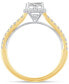ფოტო #3 პროდუქტის Diamond Oval Cluster Two Row Engagement Ring (1 ct. t.w.) in 14k Two-Tone Gold