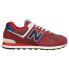 Фото #1 товара New Balance 574 Lace Up Mens Red Sneakers Casual Shoes U574RX2