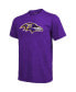 ფოტო #3 პროდუქტის Men's Lamar Jackson Purple Baltimore Ravens Tri-Blend Name and Number T-shirt