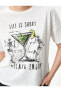 4sal10212ık 010 Ekru Genç Kız Pamuk Jersey Kısa Kollu T-shirt