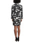 Фото #2 товара Petite Printed Point-Collar Faux-Wrap Dress