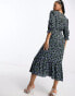 Фото #8 товара Nobody's Child Selena volume sleeve midi dress in blue cherry print