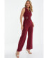 Фото #3 товара Women's Palazzo Jumpsuit With Embellished Buckle