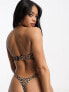 Фото #2 товара ASOS DESIGN mix and match rib bandeau monowire bikini top in leopard print