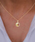 Фото #2 товара Macy's cubic Zirconia Crescent Moon Disc 18" Pendant Necklace in 14k Gold-Plated Sterling Silver