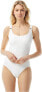 Фото #1 товара Купальник Michael Kors 282042 Decadent Texture Logo Ring U-Neck One-Piece White 4