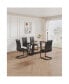 Black Table & Chair Set: Tempered Glass Table, 4 Leather Chairs