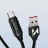 Фото #2 товара Kabel przewód USB-A - USB-C z wyświetlaczem LED 66W 6A 1m czarny