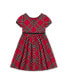 ფოტო #3 პროდუქტის Baby Girls Puff Sleeve Party Dress with Velvet Trim