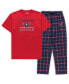 ფოტო #1 პროდუქტის Men's Red Washington Capitals Big and Tall Lodge T-shirt and Pants Sleep Set