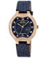 ფოტო #1 პროდუქტის Women's Lugano Swiss Quartz Blue Leather Watch 35mm