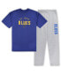 Men's St. Louis Blues Royal, Heather Gray Big and Tall T-shirt and Pants Lounge Set
