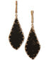 Gold-Tone Flat Color Stone Drop Earrings