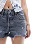 Фото #10 товара Levi's 501 original denim short in mid blue with distressing