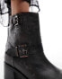 Bronx New Camperos biker ankle boot in black antique