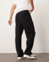 ASOS DESIGN baggy trouser in brushed charcoal rib