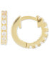 ფოტო #2 პროდუქტის Crystal Small Huggie Hoop Earrings, 0.35"