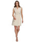 Фото #1 товара Women's Notched Collar Hardware Trim Sleeveless Sheath Dress