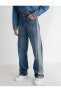 Фото #17 товара Normal Bel Bol Kot Pantolon Çift Renkli Cepli Pamuklu - Loose Straight Fit Jean