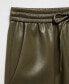Фото #4 товара Women's Leather-Effect Elastic Waist Trousers