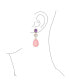 ფოტო #2 პროდუქტის Unique Geometric Daning Teardrop Ball Teardrop Multi Shape Oval & 3 Multi-Tier Natural Gemstone Party Dangling Earrings in 14K Yellow Gold Plated