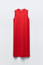Фото #5 товара Длинное однотонное трикотажное платье ZARA