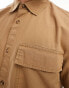 Pull&Bear utility co-ord shirt in brown