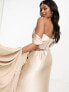 Kanya London Bridesmaid off shoulder structured corset top co-ord in champagne