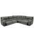 Фото #4 товара CLOSEOUT! Terrine 5-Pc. Fabric Sectional with 3 Power Motion Recliners, Created for Macy's