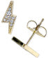ფოტო #1 პროდუქტის Diamond Lightning Bolt Stud Earrings (1/10 ct. t.w.) in 14k Gold