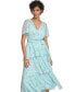 ფოტო #11 პროდუქტის Plus Size Printed Tie-Waist Tiered Chiffon Dress