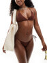 Фото #1 товара ASOS DESIGN Maya mix & match tie side bikini bottom in chocolate brown