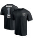Фото #2 товара Men's Black Las Vegas Raiders #1 Dad T-shirt